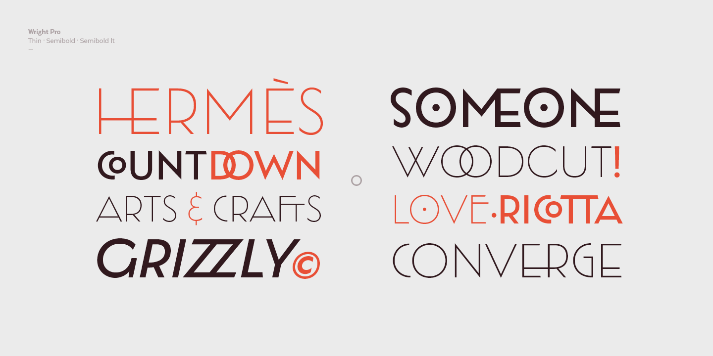 Przykład czcionki Wright Pro Bold Italic